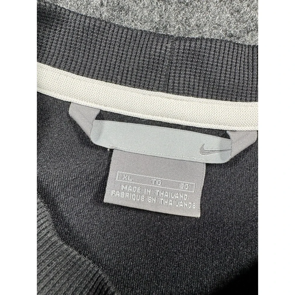 Nike Center Mini Swoosh Thermal Crewneck Sweatshirt Gray Mens XL Y2K